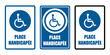 place handicapée obligatoire equipement sécurité travail EPI icones rond bleu