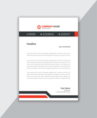 Wall Mural - Professional and clean modern abstract red business letterhead template design