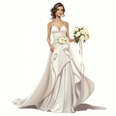 chinese bridal full vector illustration