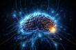 Futuristic art print depicting a digital man's brain, reflecting sci-fi elements.