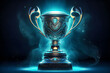 © Pixivir - Blue Trophy Award Composition With Dark Background