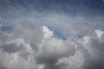 blue sky. beautiful cumulus clouds flying across the sky, beautiful natural clouds on the sky, deep 