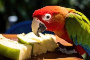 Wall Mural - a half-eaten sandwich with a parrot perched nearby