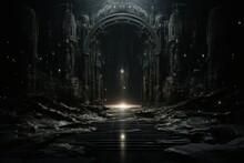 Enigmatic Shadow Gates, Portals To Realms Shrouded In Darkness And Mystery - Generative AI