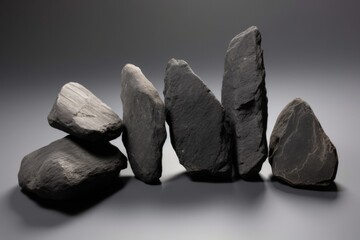 Sticker - basalt hot stones arranged on a grey backdrop