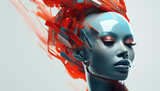 Fototapeta Tulipany - Futuristic Design with Cyber Girls
