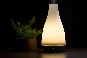 Canvas Print - a softly lit aroma diffuser in a dark room