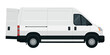 Commercial courier van vehicle isolated