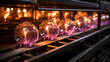 Glassware Annealing: Glassware products slowly cooling in an annealing oven to relieve stress.