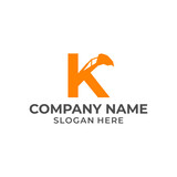 Fototapeta Kuchnia - Letter K logo with excavator arm. K excavator logo template, hydraulic logo initials