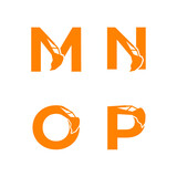 Fototapeta Kuchnia - Letter M N O P with excavator arm. M N O P excavator logo template, hydraulic initials