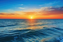 vibrant sunrise over an ocean horizon