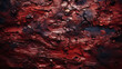 Charred wood bark red texture. Detailed macro close-up view of tree burned scratched cork background. Generative AI