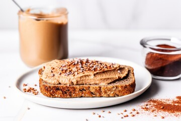 Sticker - toast with almond butter and a dusting of cocoa powder