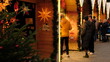Many people at Christmas market at the market place in Dusseldorf . DUSSELDORF, GERMANY, DEC 26 2022. High quality photo