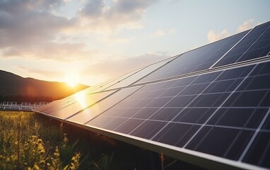 Placas solares en campo fotovoltaico en el sur de europa. 