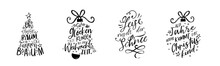 Lovely Hand Written Christmas Design In German Language, Various Sayings And Phrases From Popular Christmas Songs Like "Oh Christmastree"