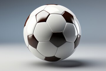  Soccer ball suspended mid-air with dynamic motion lines, Generative AI