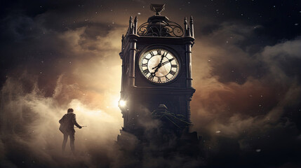 Wall Mural - Haunted Clock Tower