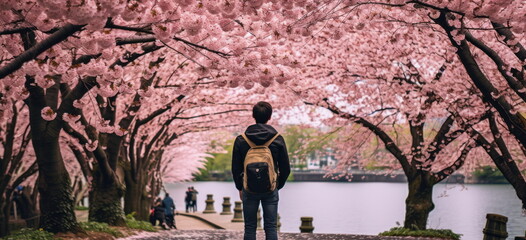 Wall Mural - sakura park view.