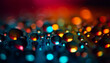 Vibrant colors illuminate celebration with defocused backdrop and sparkling drops generated by AI