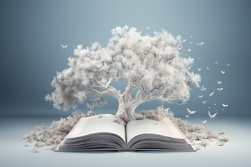 Wall Mural - Tree growing from an open book