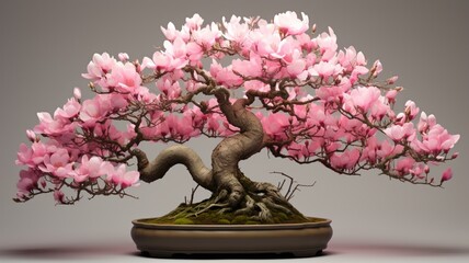 exquisite bonsai magnolia tree extremely detailed image ai generated art