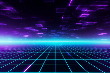 Wall Mural - colorful futuristic neon line technology introduction background - illustration 3d graphic technolog