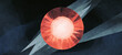 © DIVGRADCURL - illustrazione astratta di sole rosso in un cosmo freddo e scuro, arte contemporanea