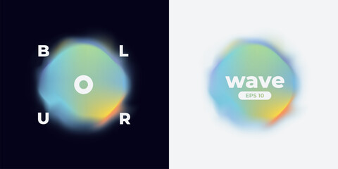 Wall Mural - circle banner with gradient isolated on black background. vector set. fluid vivid gradients for bann