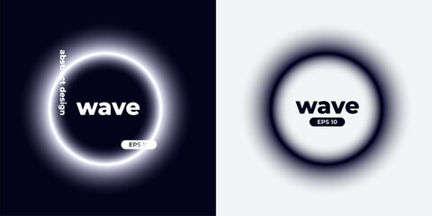 Wall Mural - circle banner with gradient isolated on black background. vector set. fluid vivid gradients for bann