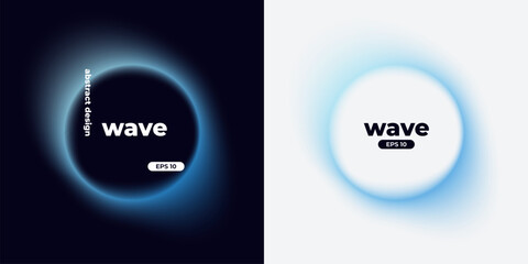 Wall Mural - circle banner with gradient isolated on black background. vector set. fluid vivid gradients for bann