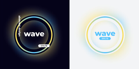 Wall Mural - circle banner with gradient isolated on black background. vector set. fluid vivid gradients for bann