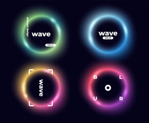 Wall Mural - circle banner with gradient isolated on black background. vector set. fluid vivid gradients for bann