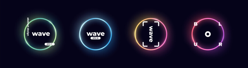 Wall Mural - circle banner with gradient isolated on black background. vector set. fluid vivid gradients for bann