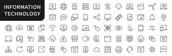 Wall Mural - information technology icons. information technology, network, connect, data, web, device, internet,