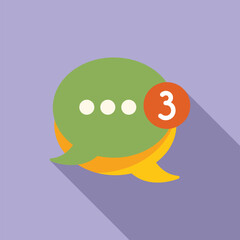 Sticker - New chat icon flat vector. Media network. Business like