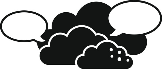 Poster - Cloud messaging icon simple vector. Social media. Internet network