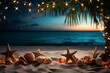 Tropical Christmas Celebration on Beach with Starlit Sky