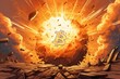 Bitcoin BTC coin explosion, concept image for BTC collapse - AI Generated