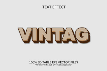 Wall Mural - Vintage 3d fully editable illustration, vector eps text effect design