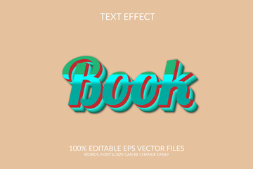 Wall Mural - Book 3d fully editable illustration, vector eps text effect design