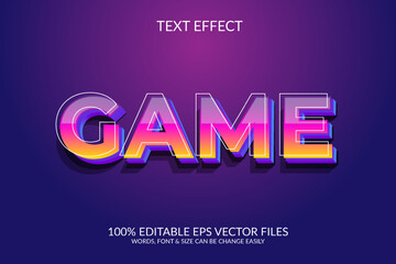 Wall Mural - Game 3d fully editable illustration, vector eps text effect design