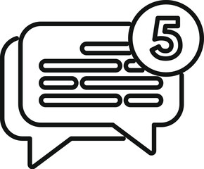 Wall Mural - New message chat icon outline vector. Online group. Web thin