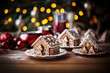 A cozy Christmas scene with freshly baked, iced gingerbread cookies radiating holiday warmth and joy in a homely kitchen setting.