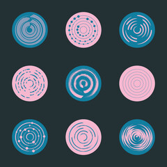 Canvas Print - Various vector abstract circle design element set