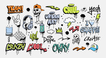 Hand-drawn Vector Graffiti Illustrations. Graffiti Cartoons, Doodles. Perfect For Apparel Prints, Posters, And Stickers.