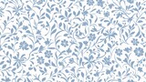 Fototapeta Do akwarium - A Blue And White Floral Pattern