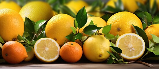 Fresh Sicilian citrus fruits from Italy s fruit market With copyspace for text