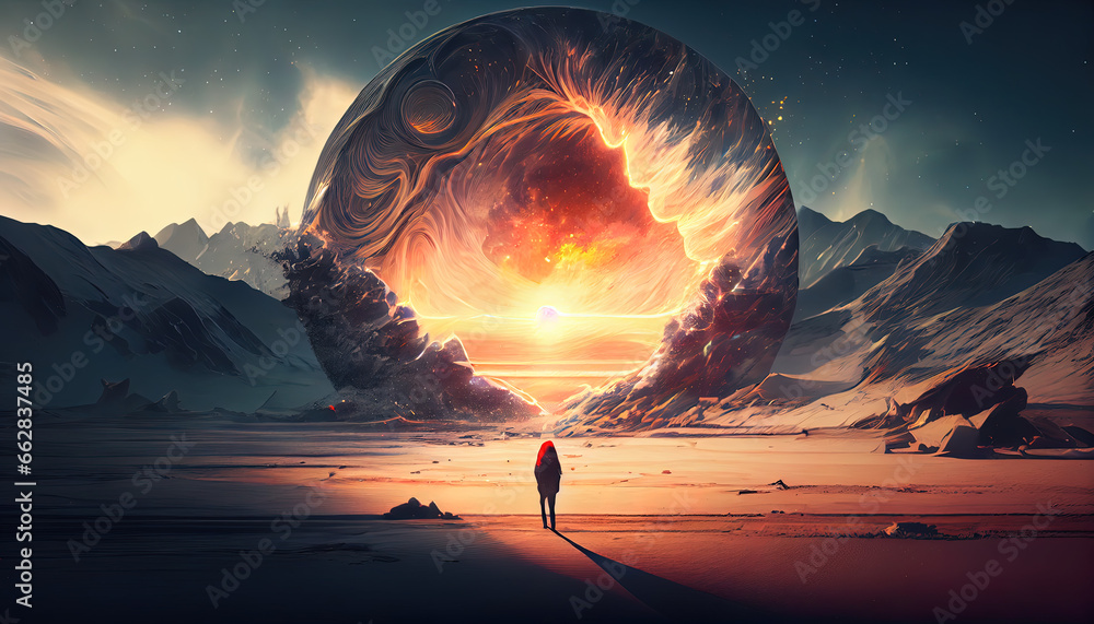 Portal to another planet. AI render Stock Photo | Adobe Stock